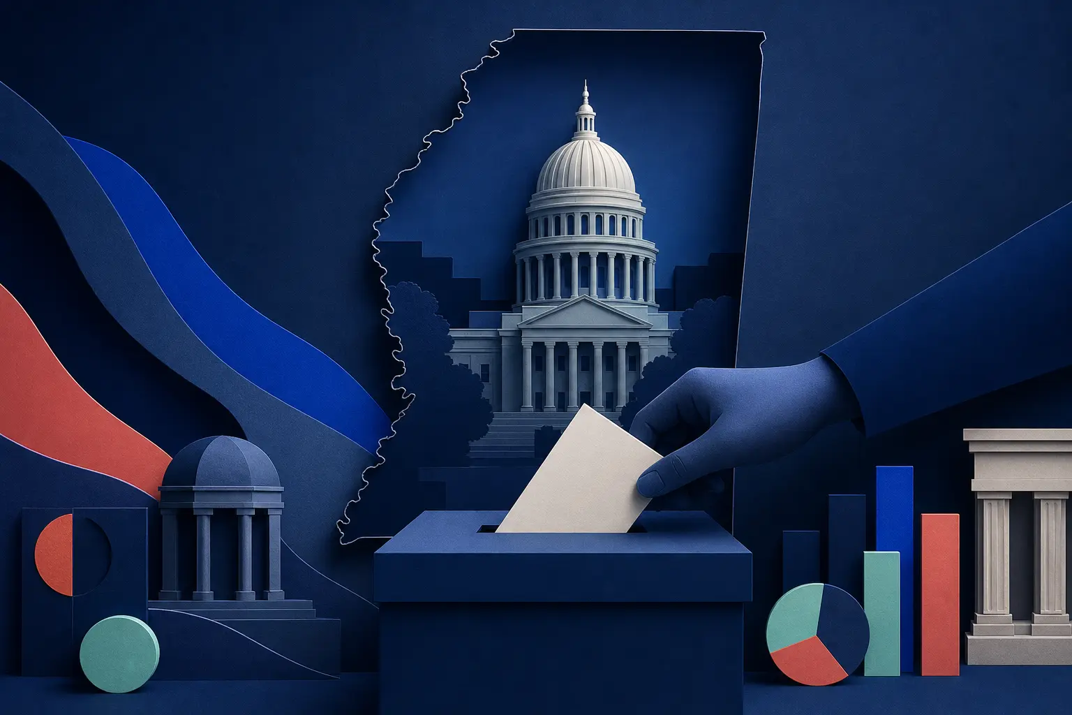 Editorial illustration for: Will Republicans win the Mississippi U.S. Senate race in 2026?