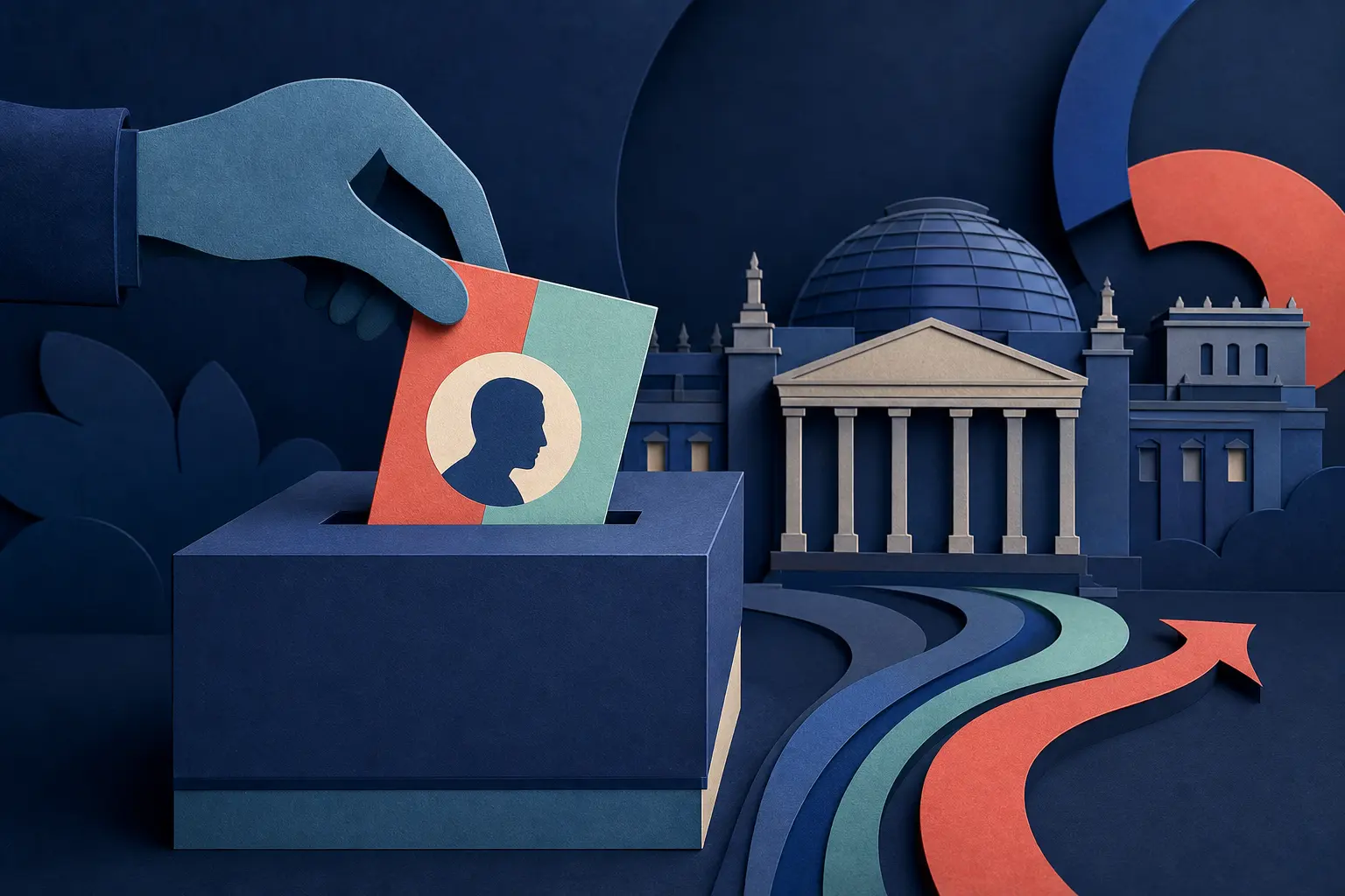 Editorial illustration for: Will Friedrich Merz stop being Chancellor of Germany before the end of 2026?