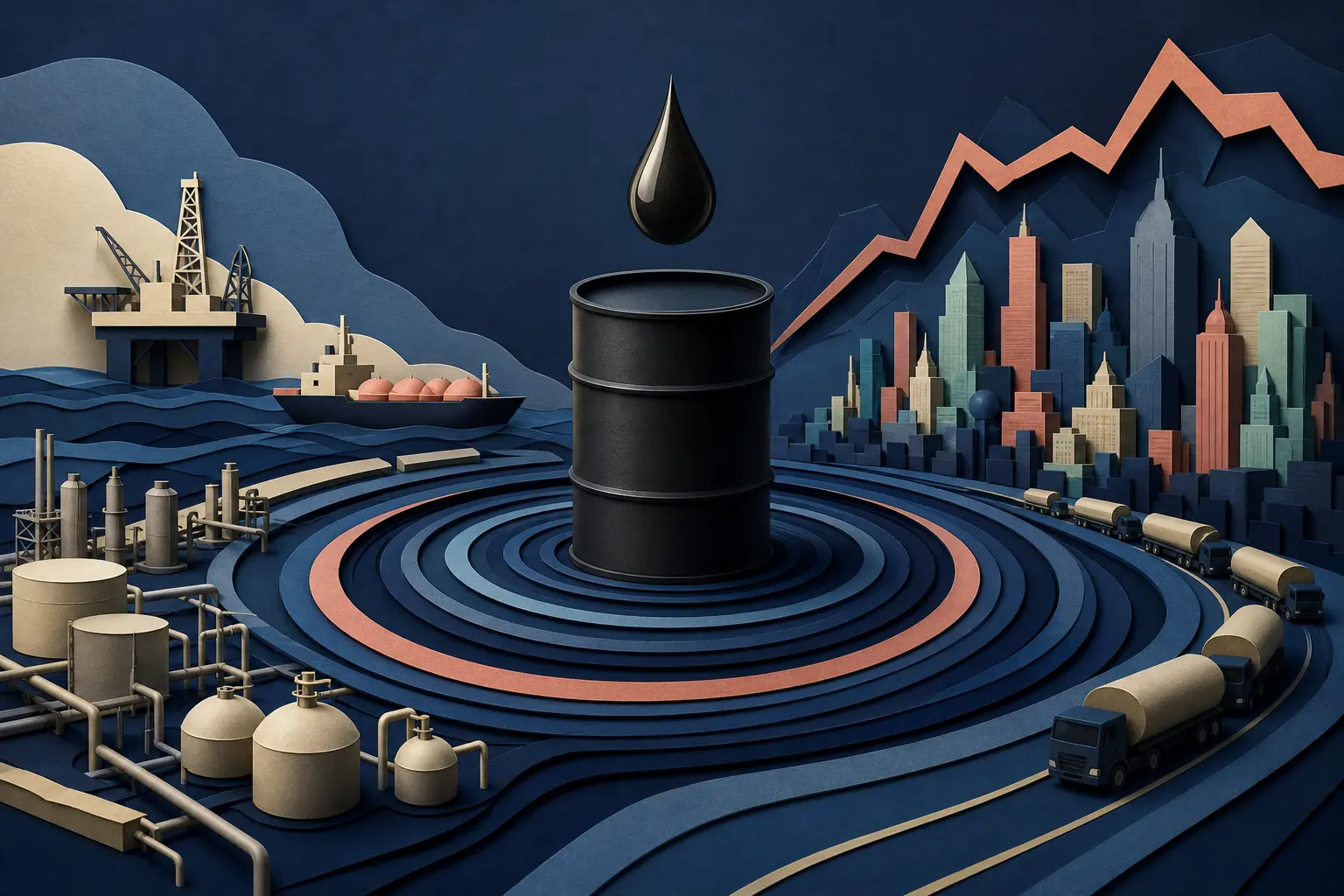 رسم تحريري للحدث: هل سيصل سعر خام WTI إلى 140 دولاراً للبرميل في أغسطس 2026؟