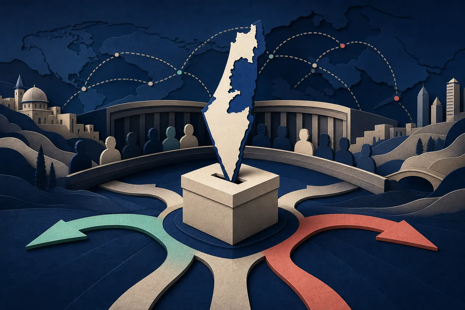 Ilustrasi editorial untuk peristiwa: Akankah Israel punya perdana menteri baru setelah pemilu 2026?