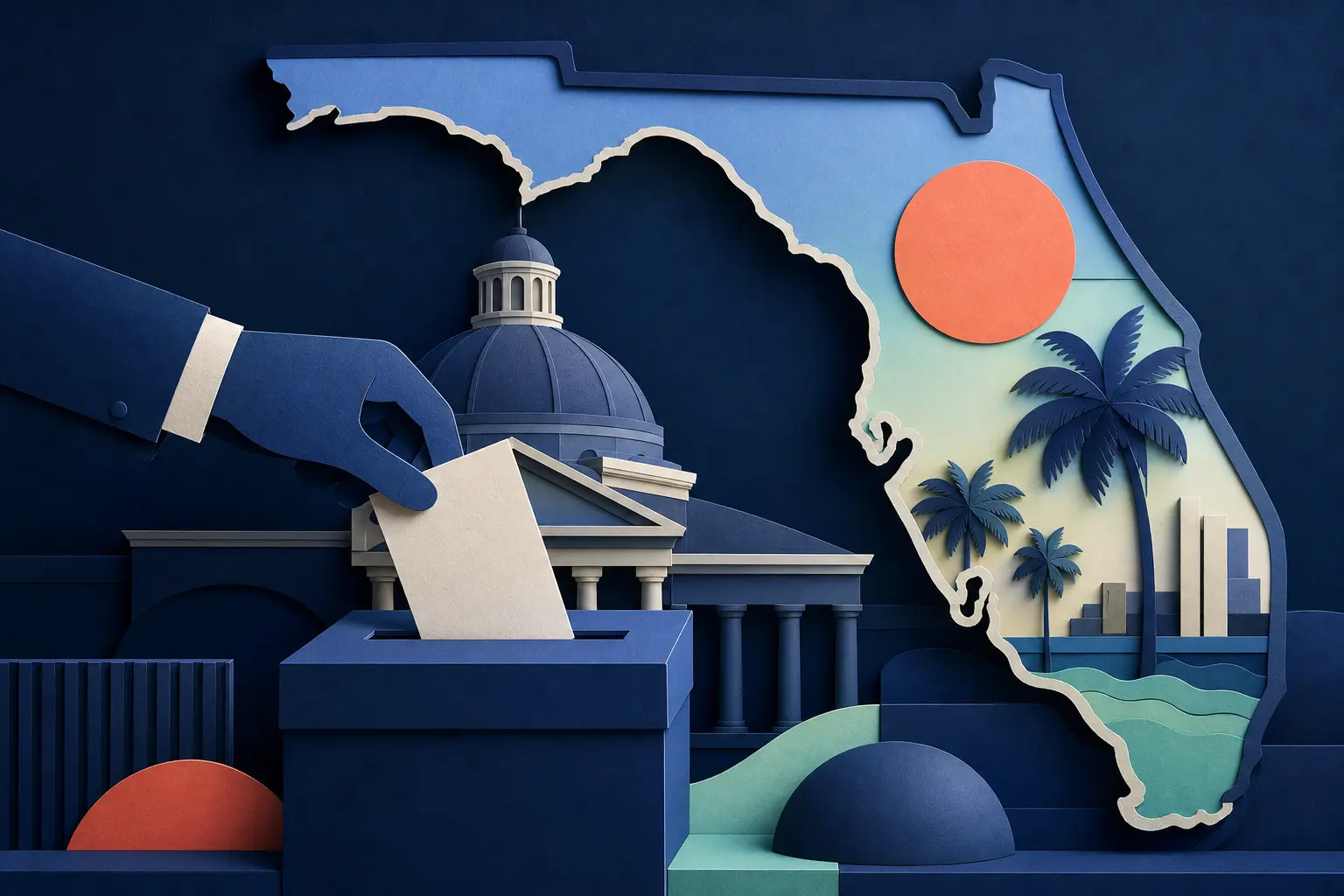 Editorial illustration for: Will Byron Donalds be the Republican nominee for governor of Florida in 2026?