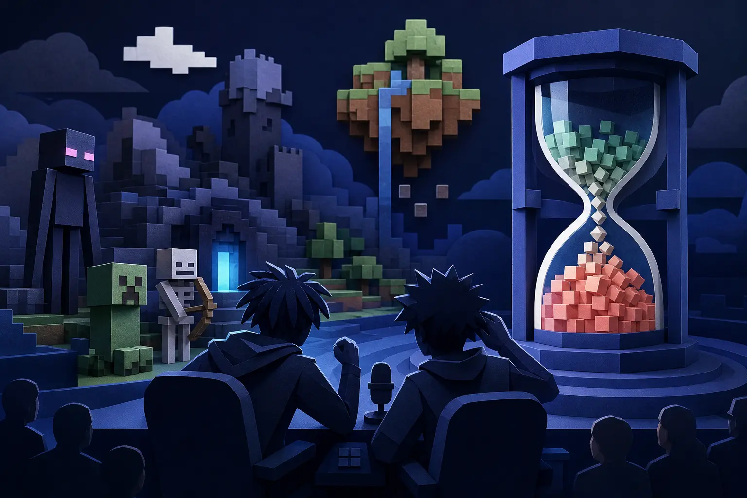 Editorial illustration for: Will Kai Cenat and IShowSpeed beat the hardcore Minecraft challenge by 17 August 2026?