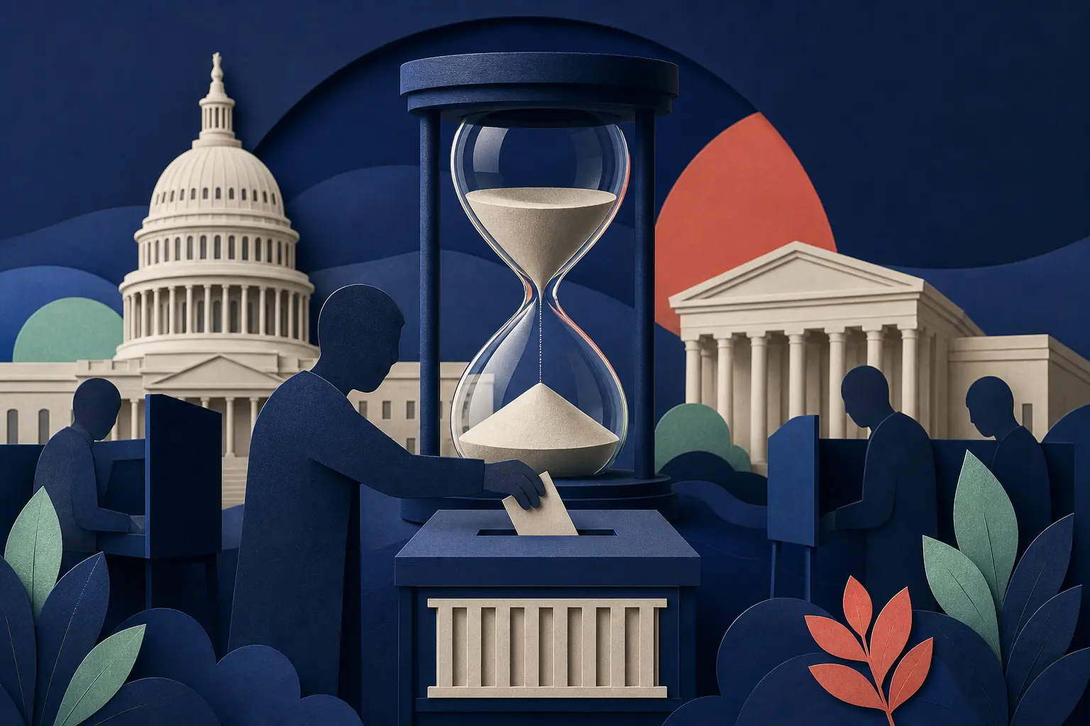 Editorial illustration for: Will the SAVE Act become law in the United States before 1 January 2027?