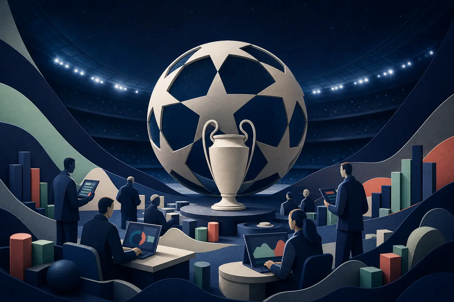 Editorial illustration for: Which club will win the 2026-27 UEFA Champions League?