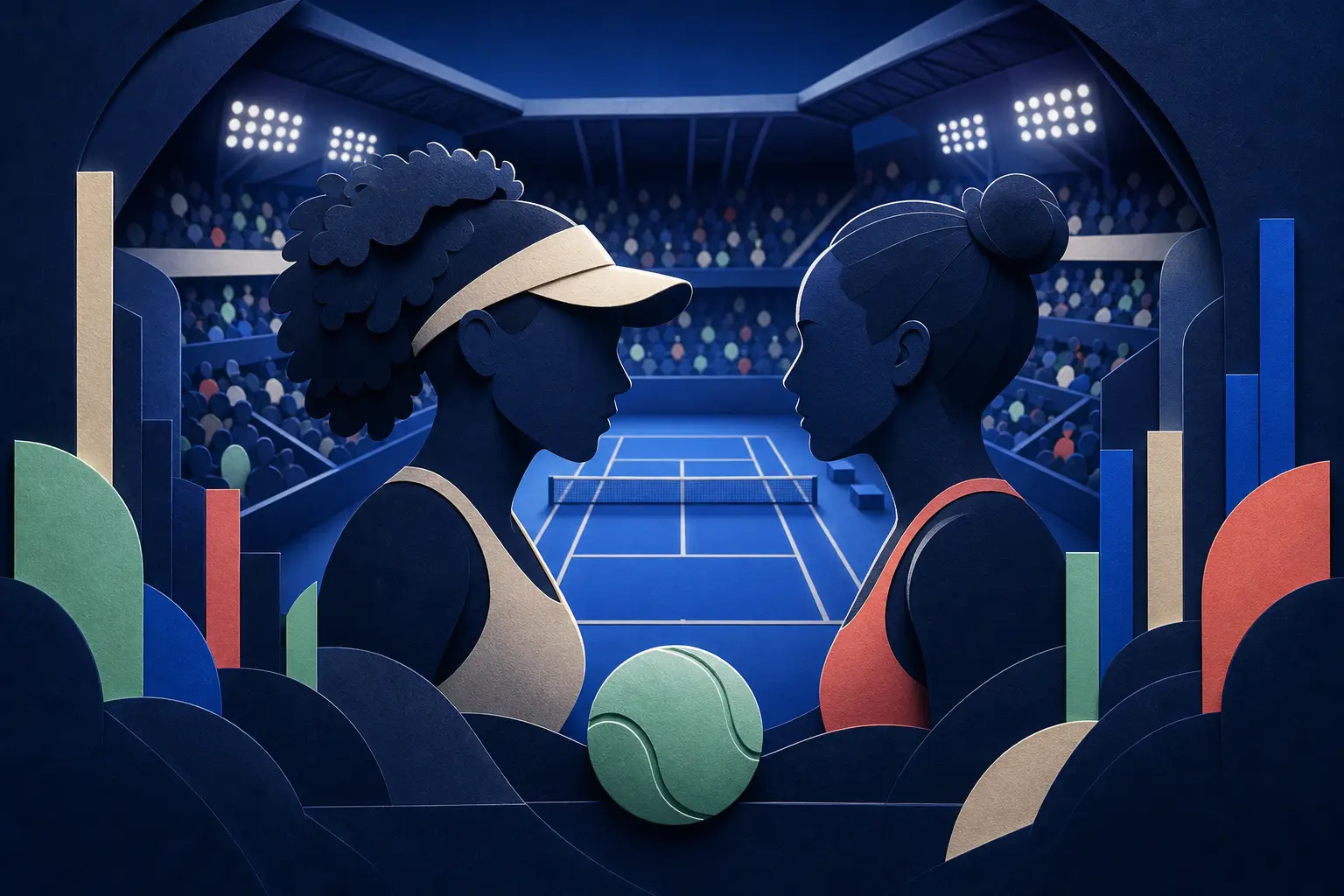 Editorial illustration for: Will Naomi Osaka defeat Leylah Fernandez at the 2026 National Bank Open?