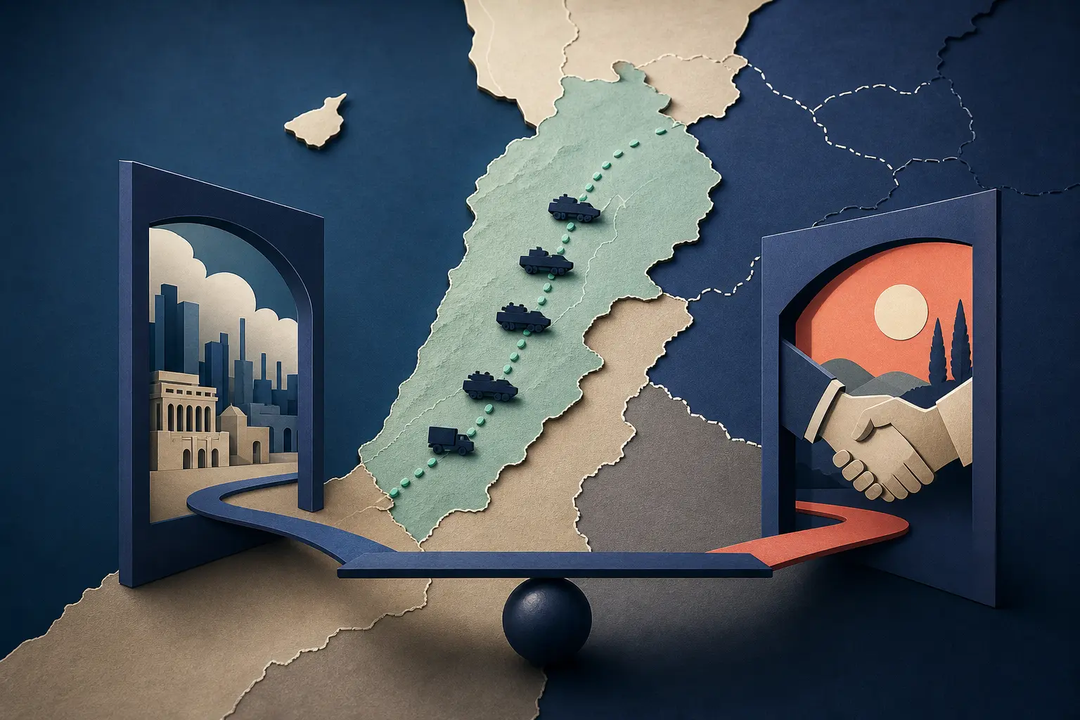 Editorial illustration for: Will Israel withdraw all its ground forces from Lebanon by 31 December 2026?