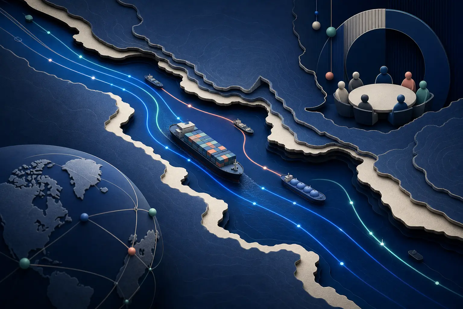 Editorial illustration for: Will shipping traffic through the Strait of Hormuz return to normal levels by 15 September 2026?