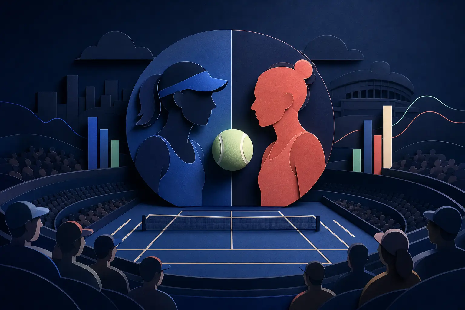 Ilustracja redakcyjna wydarzenia: Czy Iga Świątek pokona Marię Sakkari w Cincinnati Open 2026?