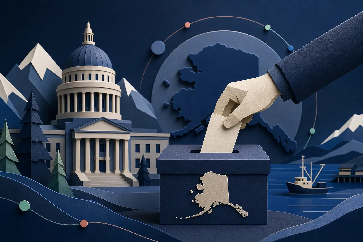 Editorial illustration for: Will Tom Begich win the 2026 Alaska governor election?