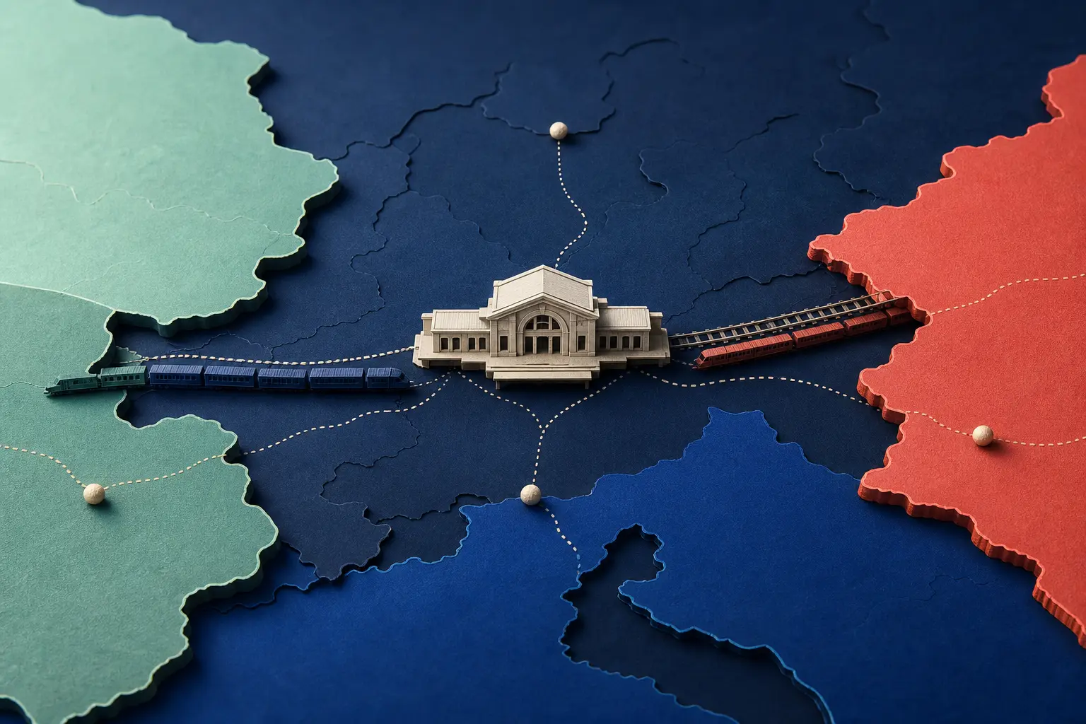 Ilustracja redakcyjna wydarzenia: Czy Rosja zajmie stację kolejową w Konstantynówce do 31 sierpnia 2026?