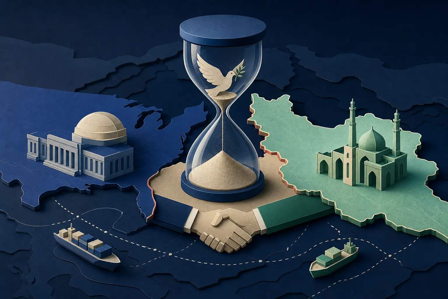 Editorial illustration for: Will the US-Iran ceasefire hold through 31 August 2026?