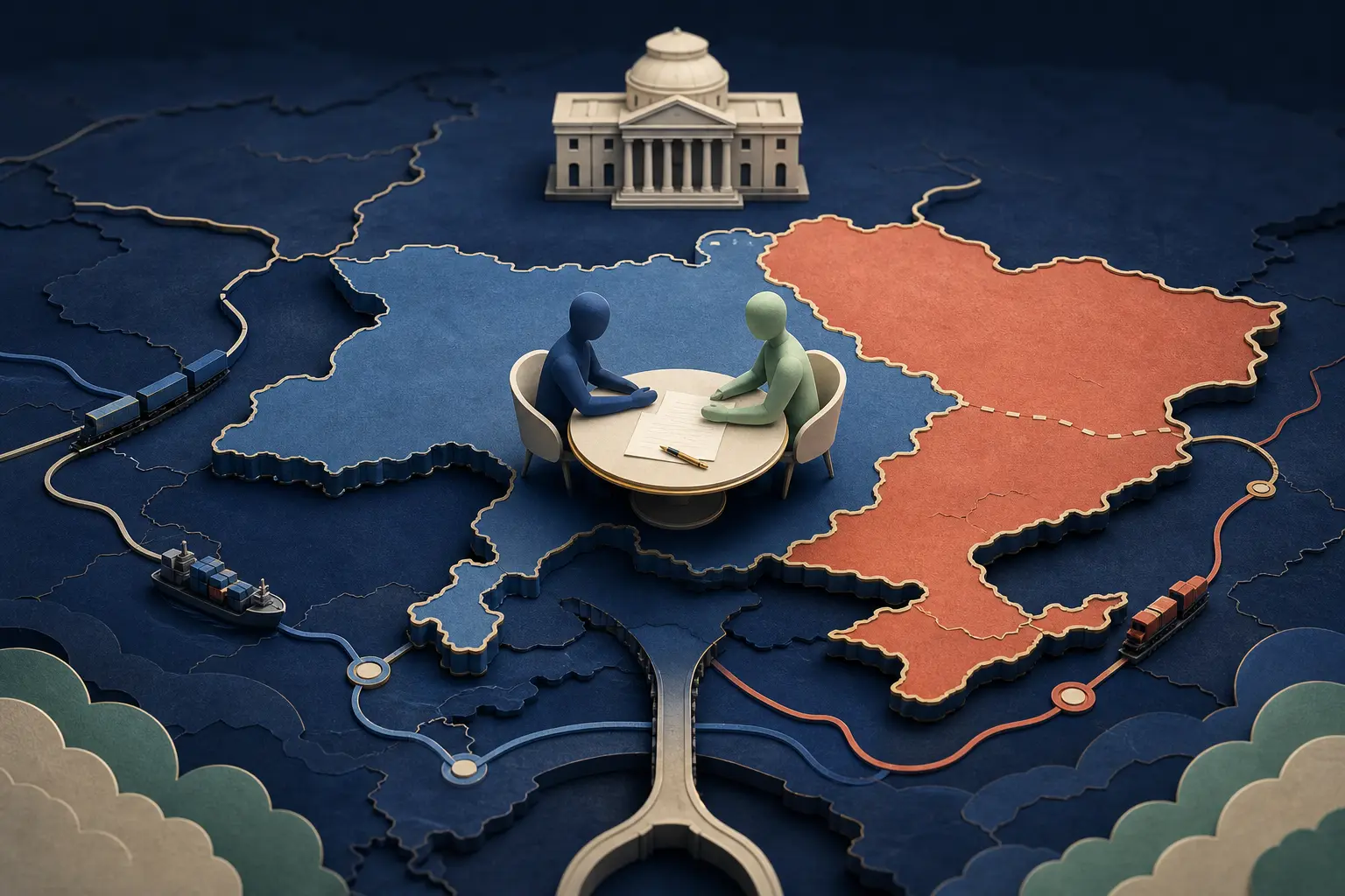 Editorial illustration for: Will Ukraine sign a peace deal with Russia before 2027?