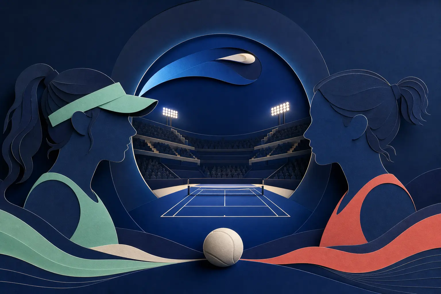 Editorial illustration for: Will Paula Badosa beat Daria Kasatkina at the 2026 US Open?