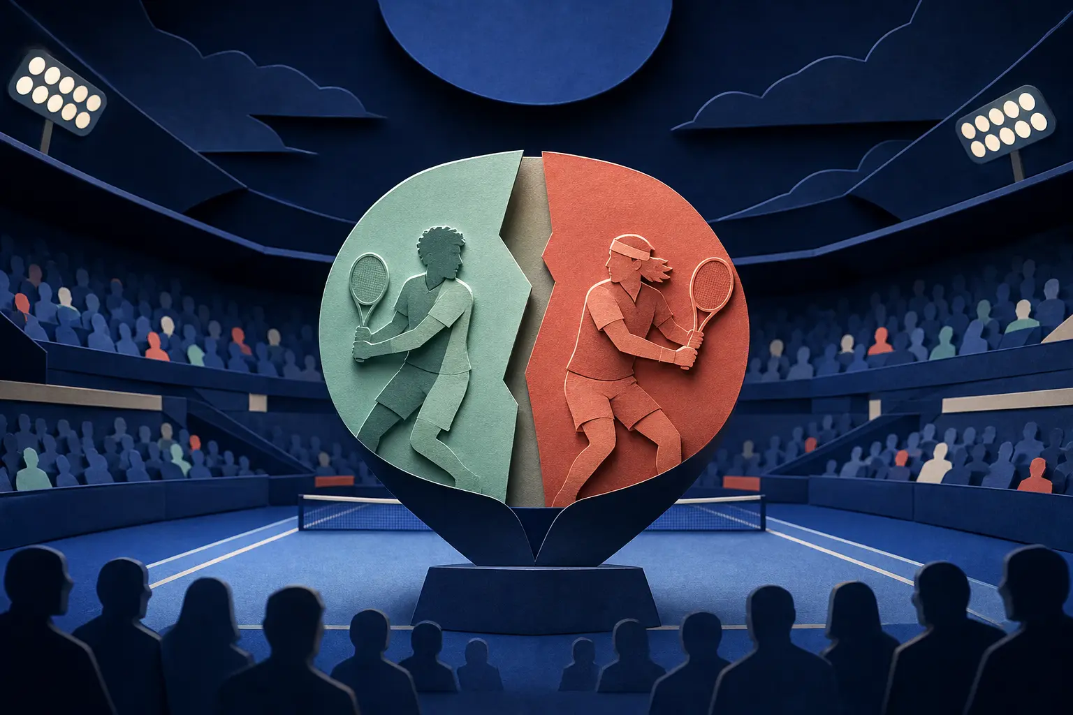 Editorial illustration for: Will Ben Shelton beat Stefanos Tsitsipas at the 2026 US Open?