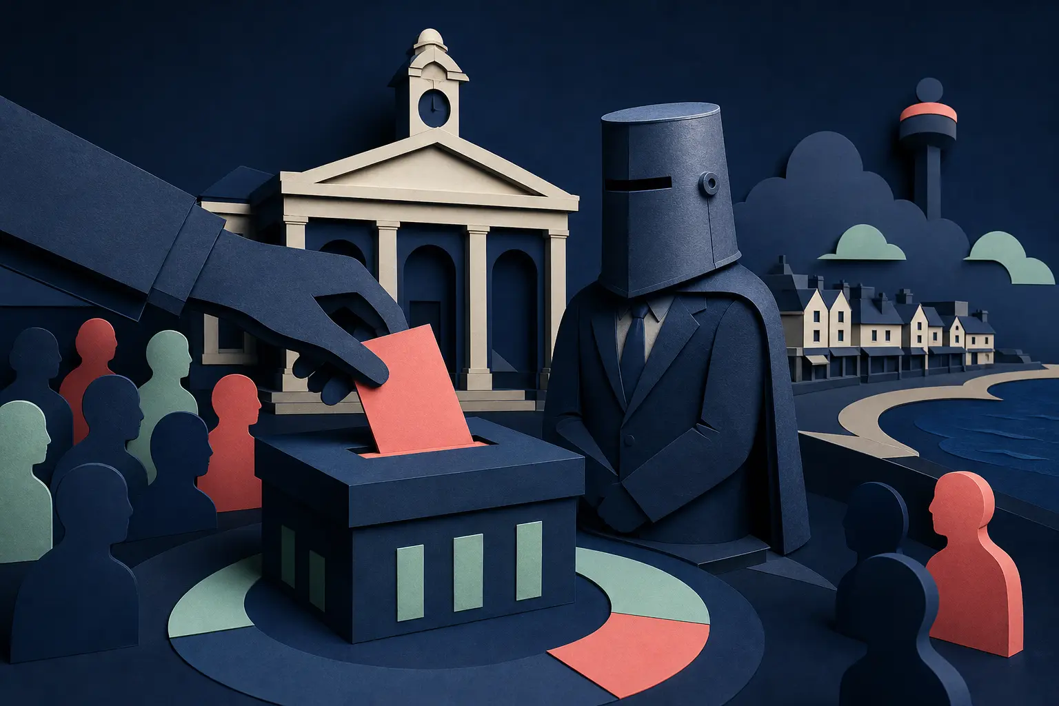 Editorial illustration for: Will Count Binface finish second in the Clacton by-election?