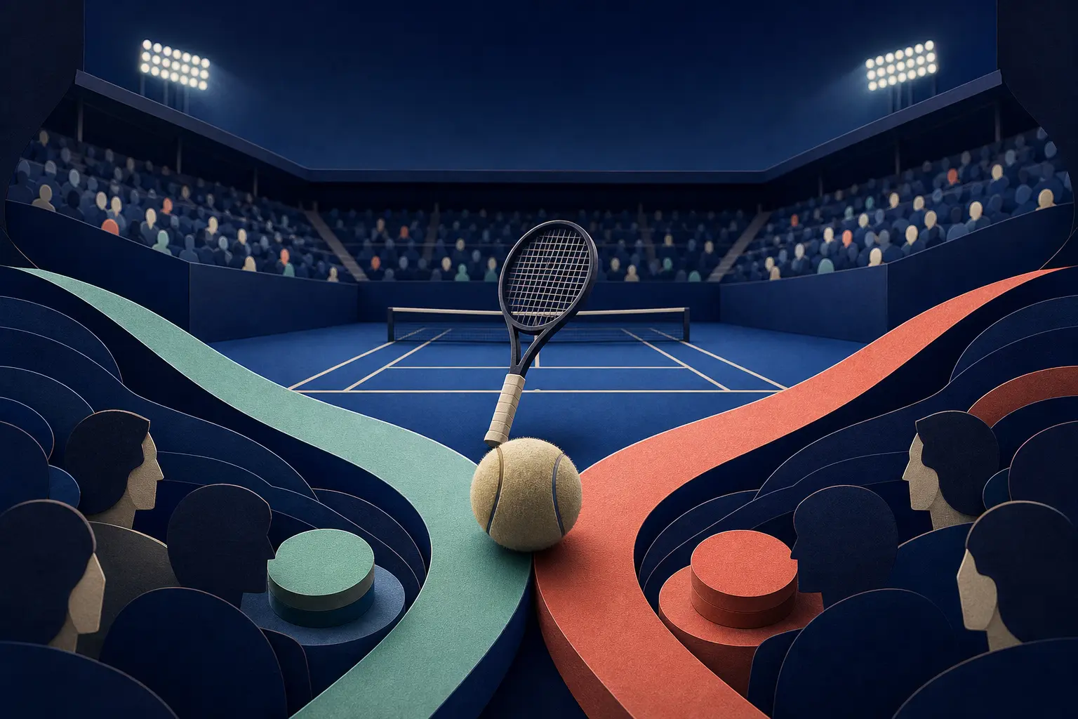 Editorial illustration for: Will Karen Khachanov beat Alexander Blockx at the 2026 US Open?