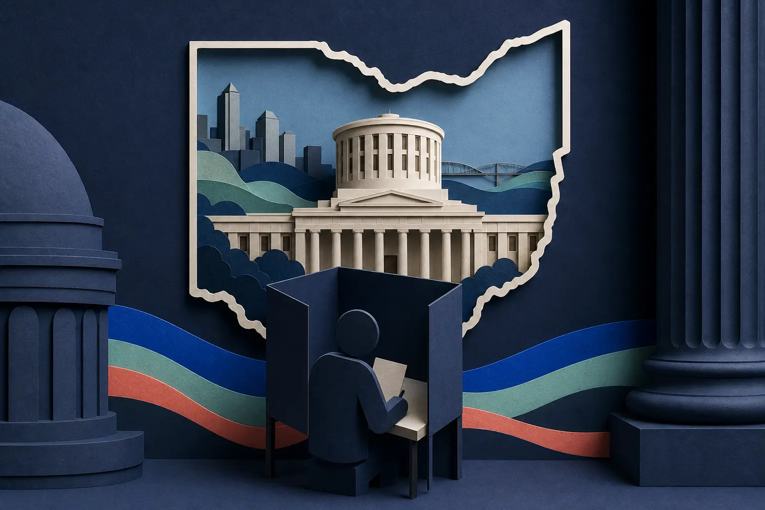 Editorial illustration for: Will the Democratic candidate win the 2026 Ohio U.S. Senate special election?