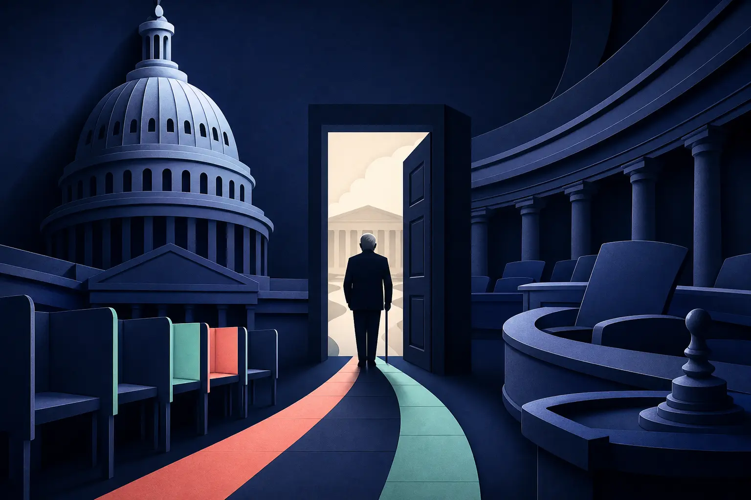 Editorial illustration for: Will Mitch McConnell leave the Senate before his term ends?
