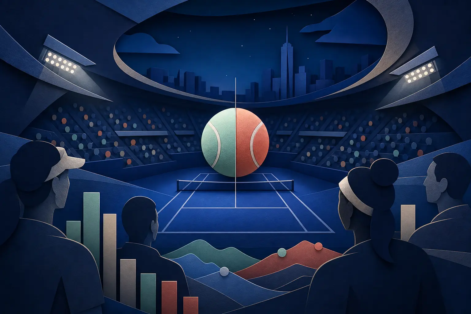 Editorial illustration for: Will Elena Rybakina beat Coco Gauff at the 2026 US Open?