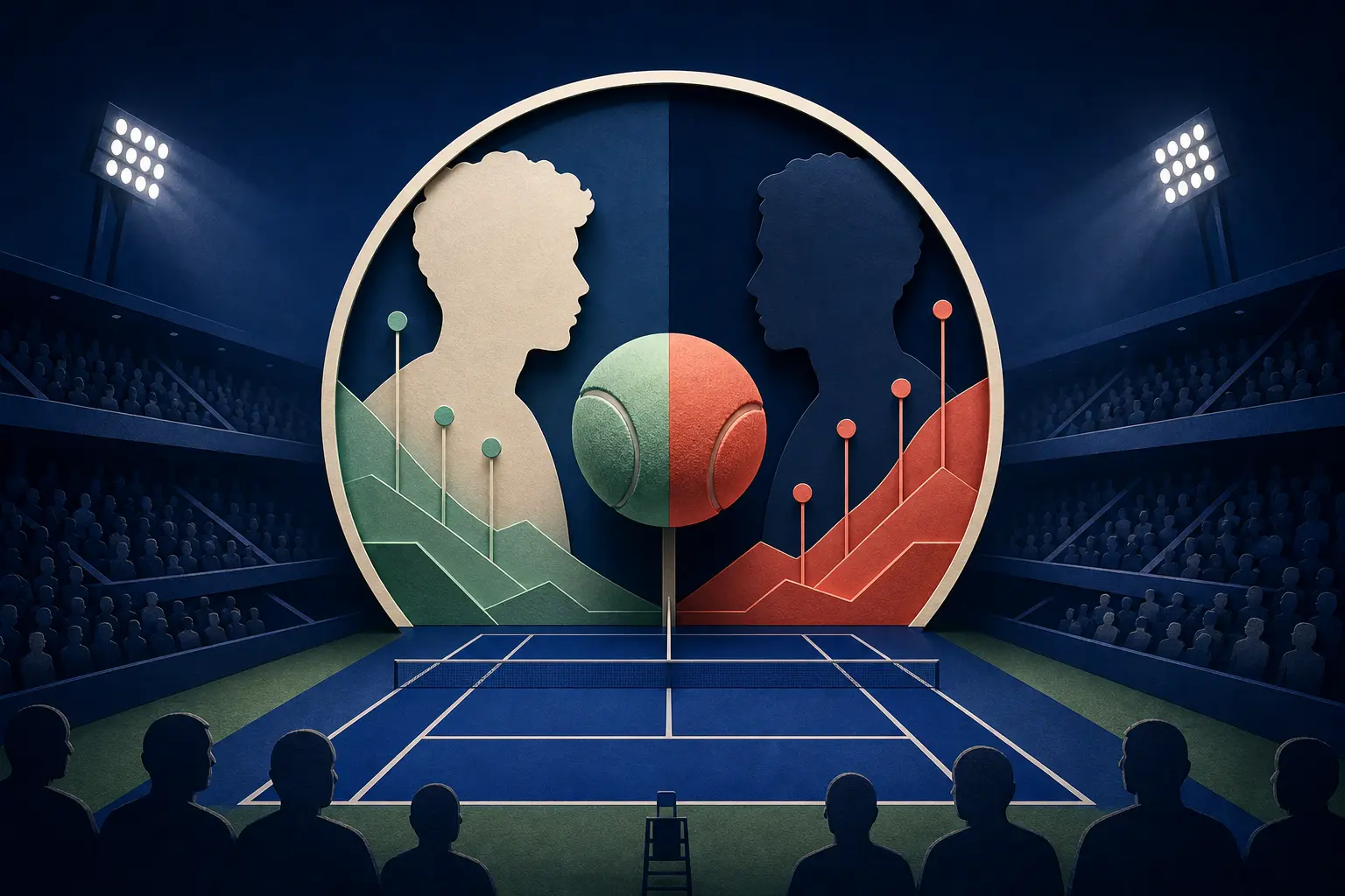 Editorial illustration for: Will Ben Shelton beat Frances Tiafoe at the 2026 US Open?