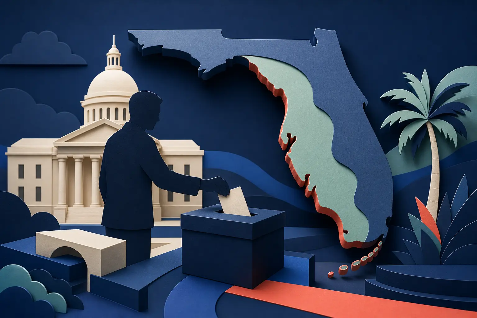 Editorial illustration for: Will Byron Donalds Win the 2026 Republican Primary for Florida Governor?