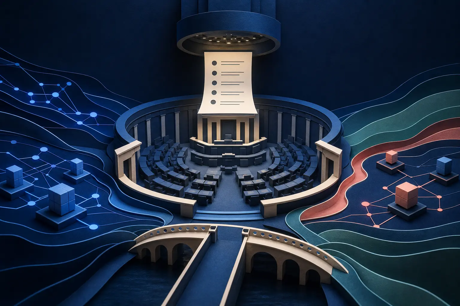 Editorial illustration for: Will the US Senate hold a recorded vote on the CLARITY Act before 8 August 2026?