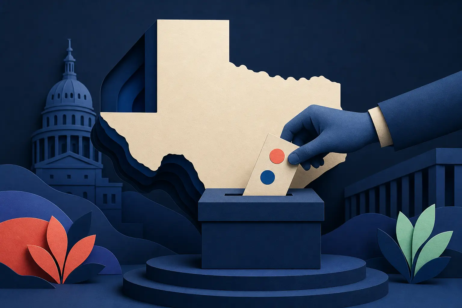 Editorial illustration for: Will the Republican candidate win the 2026 Texas U.S. Senate race?