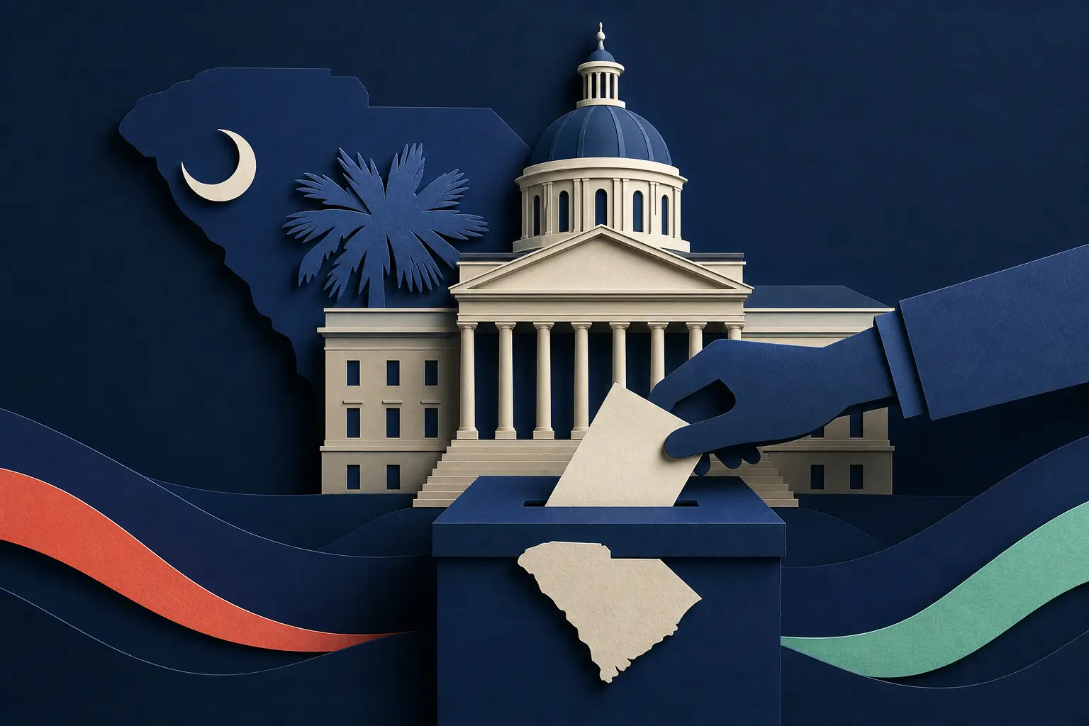 Editorial illustration for: Will the Democratic Party win the 2026 South Carolina U.S. Senate race?