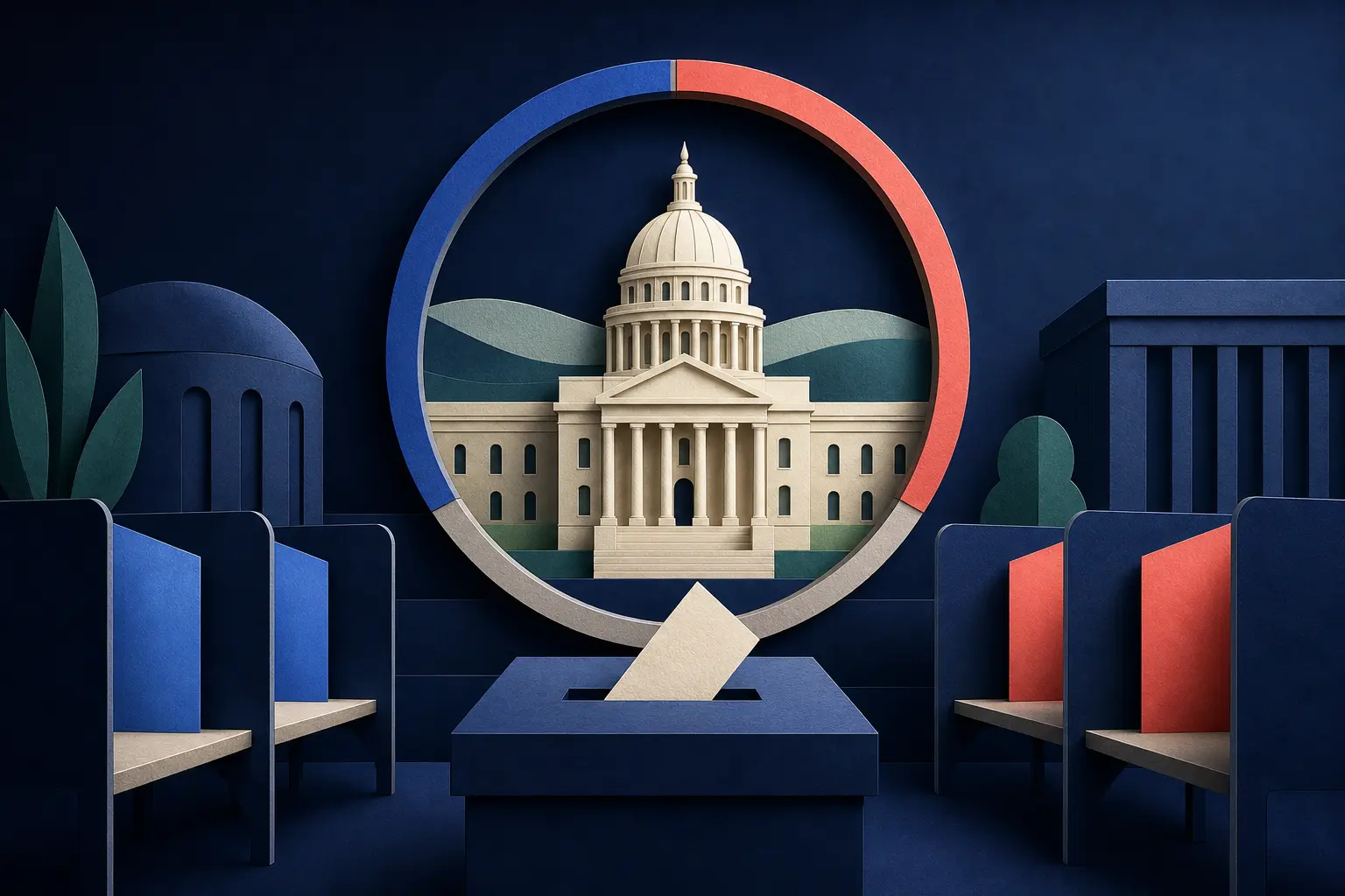 Editorial illustration for: Will Republicans win the 2026 Kansas U.S. Senate race?