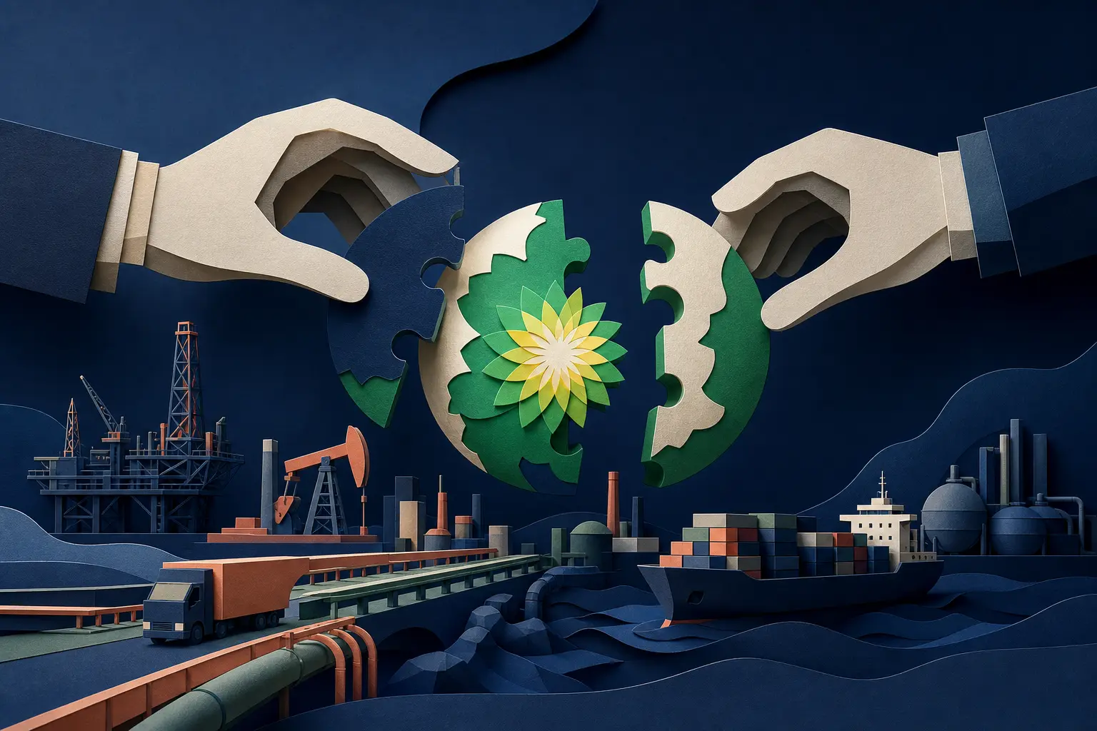 رسم تحريري للحدث: هل سيتم الاستحواذ على شركة بي بي (BP) قبل عام ٢٠٢٧؟