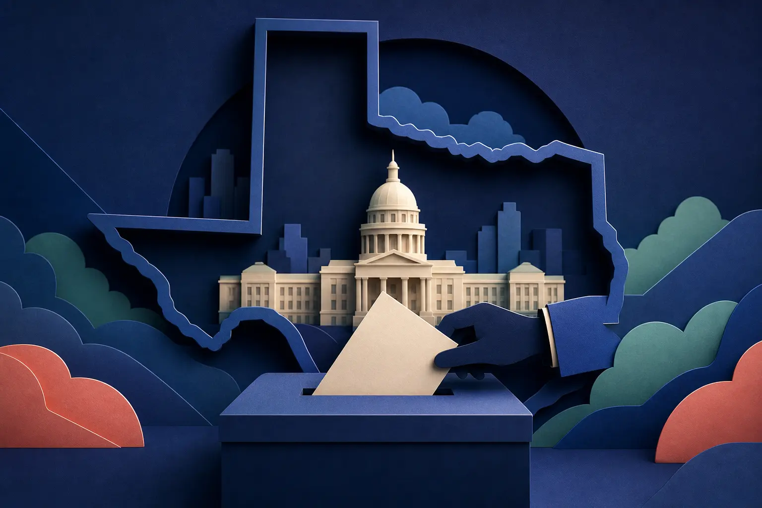 Editorial illustration for: Will a Republican win the 2026 Texas governor race?