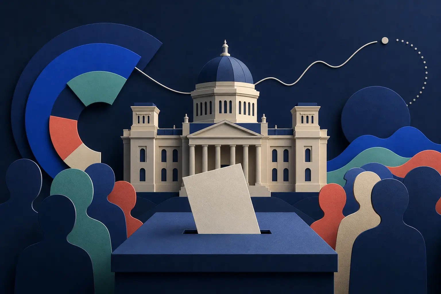 Redaktionelle Illustration zum Ereignis: Wird die AfD bei der Berlin-Wahl 2026 die meisten Sitze gewinnen?