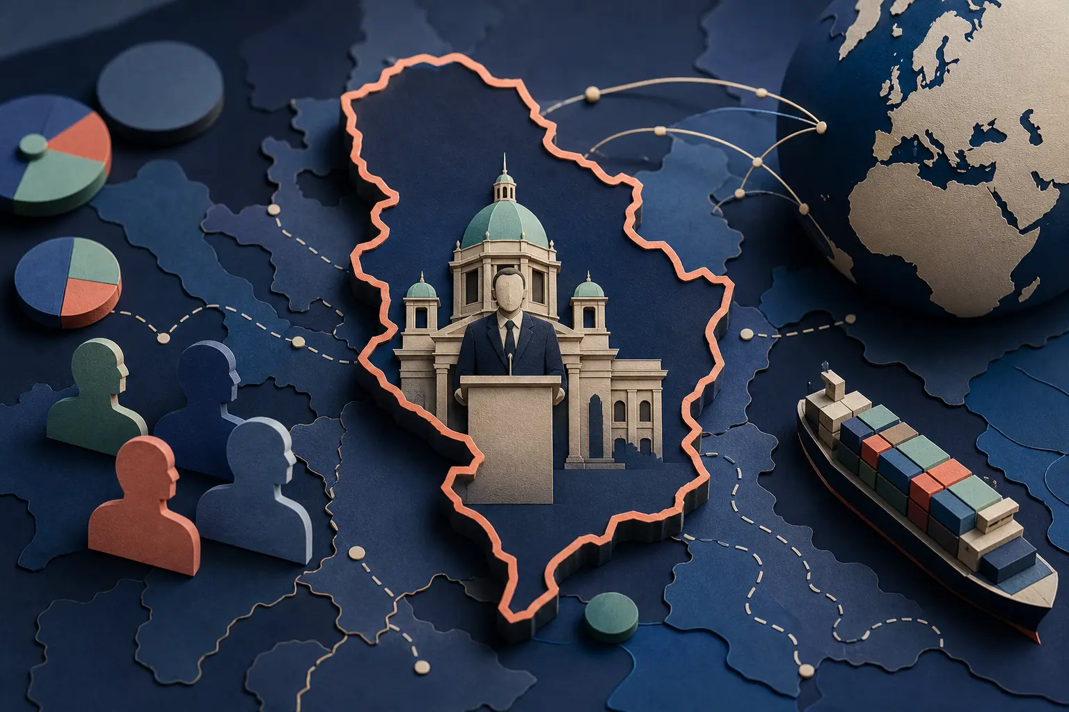 Redaktionelle Illustration zum Ereignis: Wird Aleksandar Vučić der nächste Ministerpräsident Serbiens?