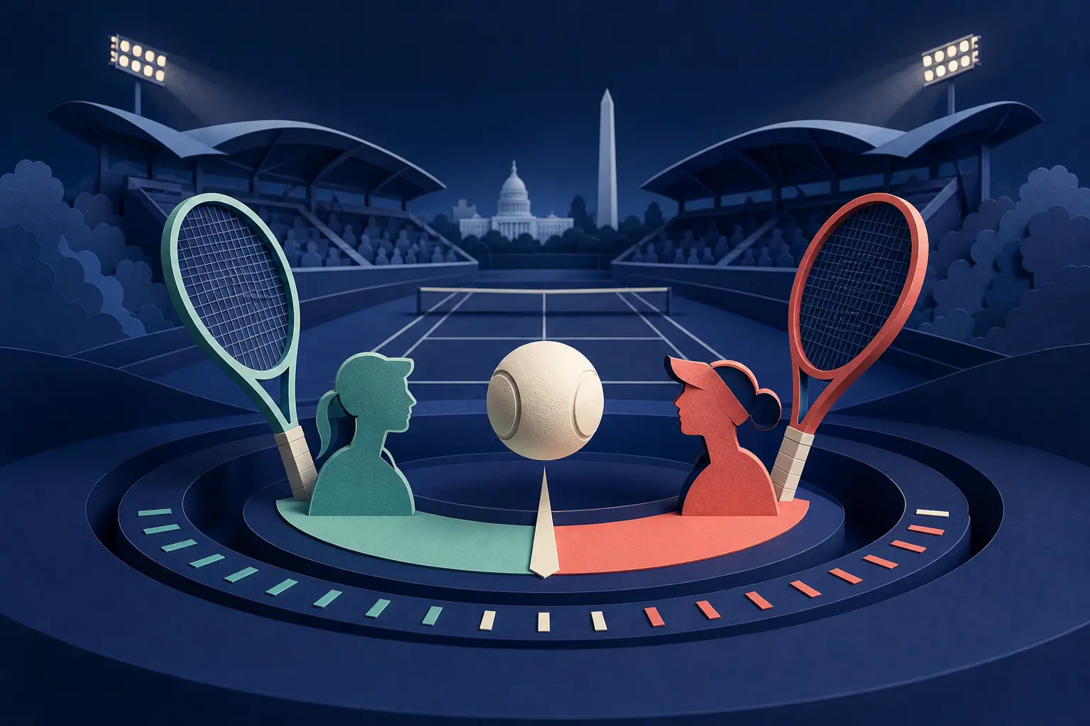 Editorial illustration for: Will Jessica Pegula beat Alexandra Eala at the 2026 Mubadala Citi DC Open?