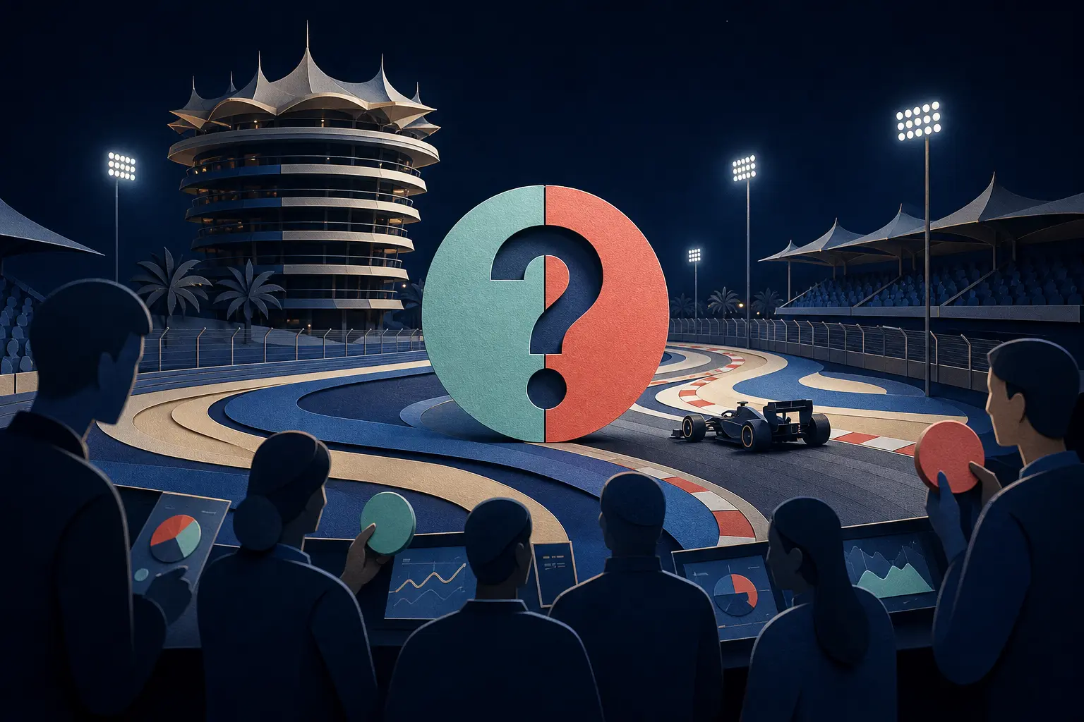 Redaktionelle Illustration zum Ereignis: Wird Max Verstappen den Großen Preis von Bahrain 2026 gewinnen?