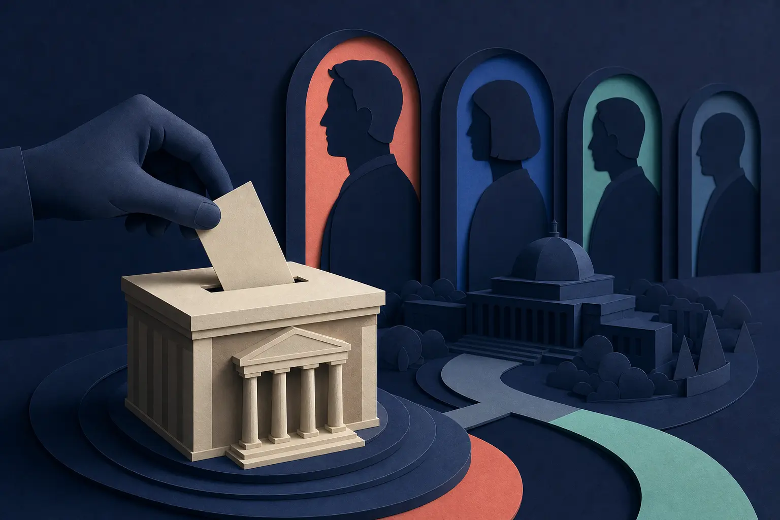 Redaktionelle Illustration zum Ereignis: Verliert Pedro Sánchez als Erster der großen Staats- und Regierungschefs vor 2027 sein Amt?