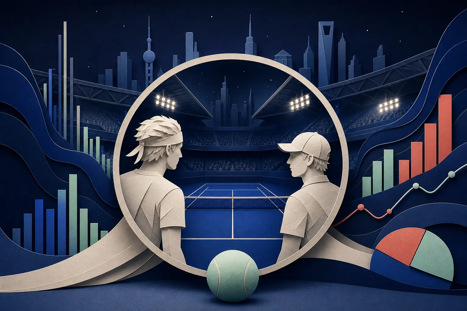Redaktionelle Illustration zum Ereignis: Hat Alexander Zverev sein Match gegen Alex de Minaur beim Shanghai Rolex Masters 2026 gewonnen?