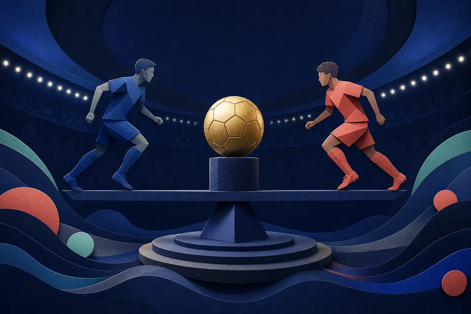 Redaktionelle Illustration zum Ereignis: Wird Mbappé beim Ballon d'Or 2026 vor Lamine Yamal platziert?